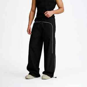 Pantalones de Forro Polar para Mujer 2026, Corte Regular, 100% Algodón con Revestimiento de PU, Transpirables, Cintura Media, Estilo Urbano, Pierna Ancha, Efecto Desgastado, Invierno - Product Image 2