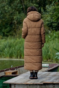 Veste longue matelassée décontractée pour femme, résistante à l'eau, rembourrage en polyester, veste chaude à capuche - Product Image 5