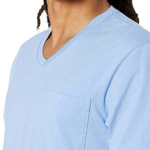 Camiseta de Cuello Redondo Azul para Hombre, 100% Mezcla de Algodón, Manga Corta, Informal, Básica, de Secado Rápido, Personalizable - Product Image 6