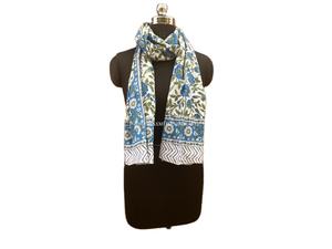 Venta al por mayor de lujo 100% algodón indio bloque impreso Hijab bufanda chal último diseño ancho mujer algodón estola forma cuadrada W - Product Image 2