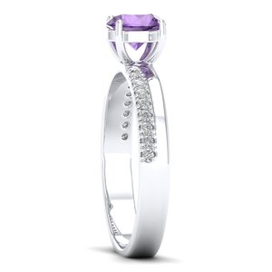 REYES Best Selling 14K White <b>Gold</b> Diamond Wedding Gift <b>Rings</b> For Women Wholesale Price <b>Amethyst</b> Gemstone Engagement <b>Ring</b> - Product Image 3