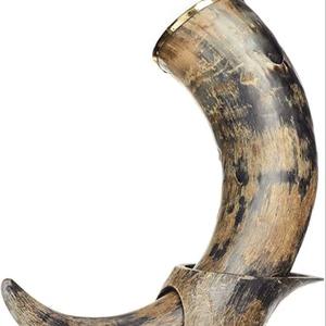 Cuerno Vikingo Auténtico Hecho a Mano, Tallado con Técnica India, Pulido, Estilo Náutico, Recuerdo con Diseño Animal - Product Image 1