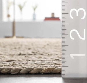 Tapis en jute fait main, tapis tressé en fibres naturelles, écologique, style bohème, couleur unie, poils moyens, tapis de sol pour la maison, vente en gros - Product Image 6