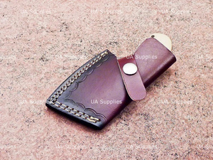 UA Supplies 4-Inch Hand Forged Damascus Steel Miniature Cleaver <b>Knife</b> Straight Edge Wood <b>Handle</b> Outdoor EDC Utility Neck <b>Knife</b> - Product Image 4