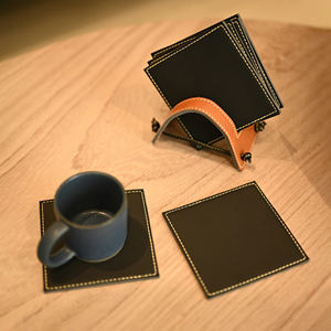 Posavasos de Cuero PU Grueso OEM, Antideslizantes, para Café, Cerveza y Vino, Disponibles al por Mayor - Product Image 4
