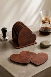 Customizable Eco-Friendly Classic <b>Pine</b> Wood Coasters Marble Acacia <b>Coffee</b> Dining <b>Tables</b> Natural Stone Cup Holder - Product Image 4