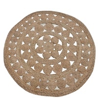Tapis en jute tressé 100 % naturel fait main du Bangladesh, écologique, à rayures tissées, couleur et logo personnalisables, taille moyenne