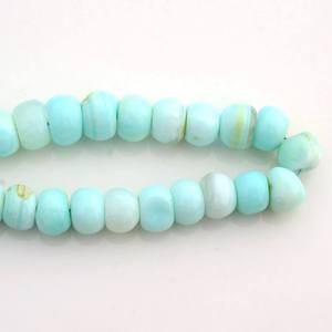 Perles de pierres précieuses en opale bleue naturelle traitée thermiquement, lisses, en forme de rondelle, pour la fabrication de bijoux, vente en gros, qualité supérieure - Product Image 1