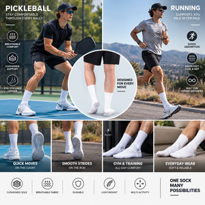 RTS OEM ODM Custom Pickleball Athletic Performance <b>Merino</b> Wool Zone Cushion Breathable Striped Sports <b>Socks</b> Adult Workouts - Product Image 3