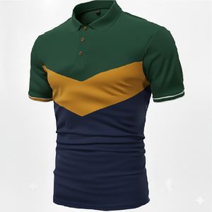 Polo homme tendance, respirant, en coton, manches courtes, coupe ajustée, décontracté, pour le golf, idéal pour l'été - Product Image 6