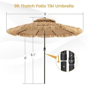 9 Foot Portable LED Light Beach Umbrella Patio Umbrellas & Bases - Product Image 4