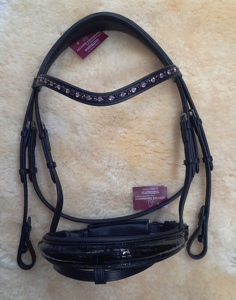 Bride à mâcher en cuir de cheval noir breveté de haute qualité Produits de cheval haut de gamme - Product Image 3