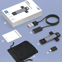 USB Flash Drive sidik jari 3-in-1, desain baru Logo kustom kecepatan tinggi 64GB 128GB 256GB USB 3.1 GB