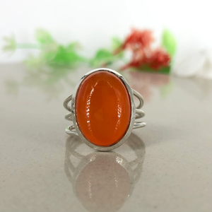 Carnelian Stone <b>Midi</b> <b>Ring</b> 925 Silver Handmade Statement Jewelry Anniversary Gift for Her - Product Image 1