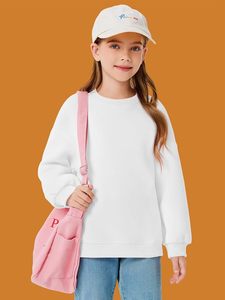 OEM Women's Plus Size Long Sleeve Soft 100% Cotton O-Neck Pullover Sweatshirt with Custom Colors Available - Product Image 2