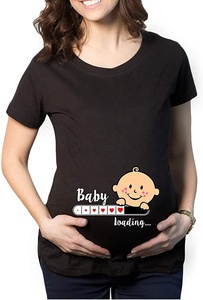 เสื้อยืดแขนสั้นสำหรับผู้หญิง,เสื้อยืดแฟชั่นใหม่พิมพ์ลายส่วนตัวเสื้อผ้าสำหรับคนท้องเสื้อผ้าลำลองบริการ OEM ตามสั่งสำหรับฤดูร้อน - Product Image 3