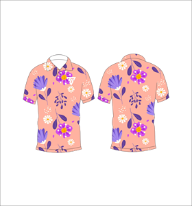 Polo de Hombre con Estampado Floral en Púrpura Melocotón, Sublimación Personalizada, Manga Corta, Verano, Casual, Transpirable, Ligero, para Golf - Product Image 6