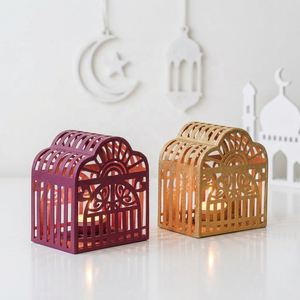 Wholesale <b>Mini</b> Colorful Metal Tea Light Holder with Custom Cutout for Home Decoration - Product Image 1