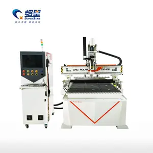 Mesin Router CNC Linear ATC Tiongkok, alat otomatis mengubah fase tunggal kabinet kayu CNC 5x10 dengan vakum pemotong CNC Router untuk kayu