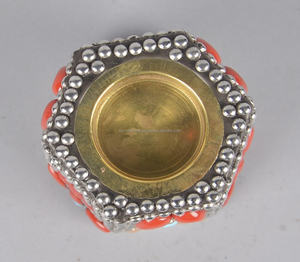 Handcrafted Brass & <b>Mosaic</b> Incense Burner Arabic Oud Bakhoor Holder Brass Incense Burner with <b>Mosaic</b> Inlay Made in India - Product Image 3