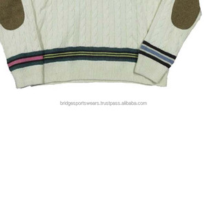 เสื้อสเวตเตอร์คริกเก็ตผู้ชายปักโลโก้ตามสั่ง โลโก้ด้านหน้า ผ้าขนสัตว์/แคชเมียร์ คอวี ถักทอ ระบายอากาศได้ดี สำหรับฤดูหนาว - Product Image 6