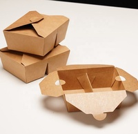 Boîte en papier kraft pour aliments à emporter, grande, résistante, recyclable, de qualité alimentaire, avec logo personnalisé, pour les gaufres à bulles aux œufs, boîte à lunch
