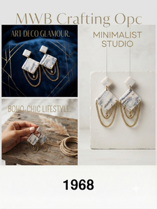 Vintage <b>Resin</b> Chain Stud Earrings Women's Wedding Handmade Premium Quality Elegant MWB CRAFTING Model MWB-1968 Trendy Solid - Product Image 3