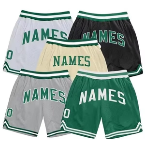 Shorts de basketball rétro authentiques pour hommes, personnalisés pour équipes universitaires, broderie 3D écologique, couleur unie, sur mesure - Product Image 1