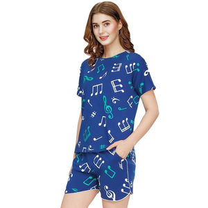 Conjunto de Dos Piezas para Mujer, Top sin Mangas con Estampado Be Happy y Pantalones Cortos con Estampado de Estrellas, Ropa de Dormir Informal Transpirable de 2 Piezas para Verano - Product Image 5