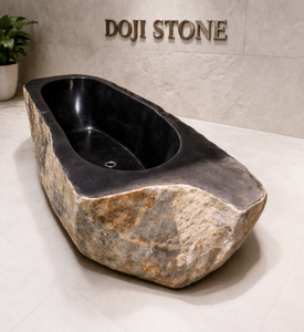 Baignoire autoportante en pierre naturelle de luxe |   Baignoire ovale moderne de 190 cm pour salles de bain, spas et projets hôteliers - Product Image 1