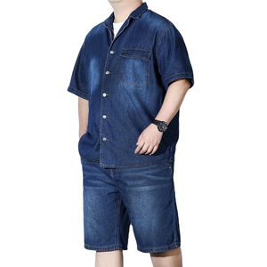 Premium Sale Men's Denim Shirts With Shorts Sets Superior Quality Wholesale Rates Matching Shirts & Short <b>Pants</b> Set Men - Product Image 5
