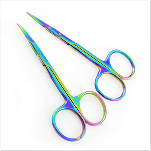 Tijeras Profesionales para Cutículas de Uñas, Multicolores, Hoja Curva Afilada, Acero Inoxidable, Duraderas y Ligeras, para Manicura - Product Image 1