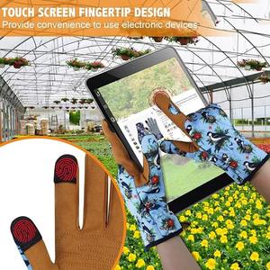 Gants de jardinage en cuir durables pour femmes et hommes, compatibles avec les écrans tactiles, antidérapants, imperméables, respirants, résistants à la chaleur, avec cordon de serrage - Product Image 2