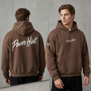 Top Trending Heavyweight Cotton Fleece Blank Streetwear Unisex Hoodie Drop Shoulder Oversized Brown Pullover <b>Sweatshirts</b> - Product Image 4