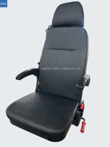 Siège de médecin <span class=keywords><strong>pivotant</strong></span> universel en PVC avec <span class=keywords><strong>ceinture</strong></span> de sécurité à trois points pliable et conception imperméable pour utilisation en fourgonnette et en ambulance - Product Image 4