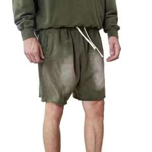 Ensemble T-shirt et short décontracté pour homme, personnalisable, uni, imprimé, effet vieilli, délavé à l'acide, motif léopard, coupe oversize, séchage rapide – Meilleures ventes - Product Image 2