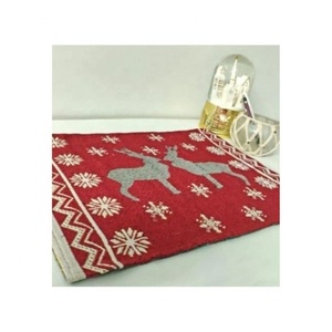 Simple Handmade Embroidered Cris Cross Design Placemats Set of 4 12x18 Inch Winter <b>Table</b> Mats for Party Kitchen <b>Dining</b> Decor - Product Image 2