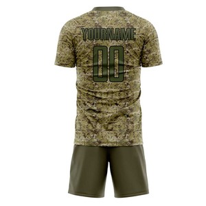 Ensemble de maillots de football pour hommes, noir et jaune rayé, sublimé, 100% polyester, manches courtes, col rond, évacuation de l'humidité, coupe athlétique - Product Image 2