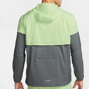Custom Winter Lightweight Men's Hooded Windbreaker Jacket <b>Canvas</b> Breathable Quick-Drying Windproof Waterproof Plus Size Front - Product Image 2