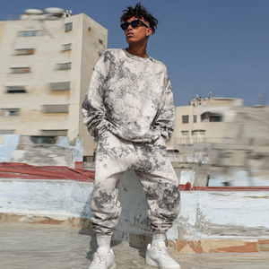 <b>Drop</b> Shoulder Tie Dye Wash Tracksuit Men Winter Fashion Baggy Tie Dye Stone Wash Tracksuits Heavy Weight Vintage Wash Track Suit - Product Image 4