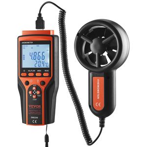 Anemometro Digitale Portatile con Display LED, Design Separato, Misuratore di Velocità e Temperatura dell'Aria, Range di Temperatura 14-140 Fahrenheit, Funzione Wind Chill - Product Image 1