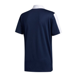 เสื้อโปโลผู้ชายสไตล์ใหม่ สีกรมท่า แขนสั้น คอปกสีขาว แต่งแถบข้างลำตัว ดีไซน์ลำลอง ผ้าถัก แห้งเร็ว - Product Image 2