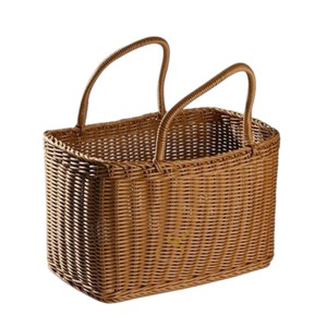 Natural Rattan <b>Basket</b> with Decorative Seashells Handmade <b>Wicker</b> <b>Storage</b> <b>Basket</b> for Home Decor - Product Image 2
