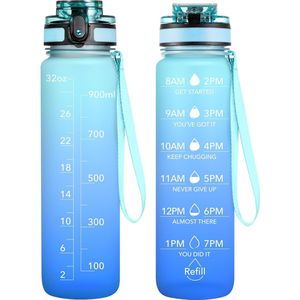 Bouteille d'eau sportive motivante de 32 oz en Tritan avec marqueur de temps, sans BPA, à large ouverture, anti-fuite pour Ann - Product Image 1