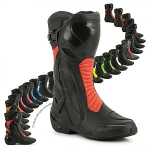 Botas de Motociclismo Duraderas de Caña Alta, Botas de Motocicleta Protectoras Impermeables para Carreras, Calzado Antideslizante de Seguridad, Botas de Turismo Personalizadas - Product Image 1