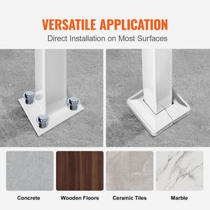 Ringhiere in Ferro Battuto Bianco per Gradini Esterni, Ringhiera Flessibile per Portico Anteriore per 1 1/4 Gradini, Dispositivo di Assistenza per Esterni - Product Image 5