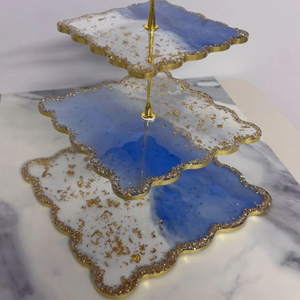 Base para Pastel de Resina de Diseño Casual Personalizada, Estilo Europeo para Pasteles de Boda y Navidad de Lujo, Hecha a Mano en India - Product Image 1