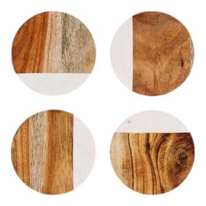 Sous-verres en bois faits à la main, modernes, personnalisables, résistants à la chaleur, réutilisables, pour la décoration de table à la maison, fabrication artisanale impériale - Product Image 2