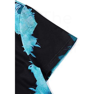 Camiseta de Manga Corta con Cuello Redondo y Estampado de Corazón Azul para Hombre, Corte Regular, Informal, Tejida, Transpirable, de Poliéster - Product Image 3