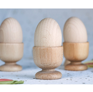ที่วางไข่ไม้สำหรับอาหารเช้า เป็นมิตรกับสิ่งแวดล้อม สำหรับการสร้างแบรนด์ตามสั่ง อุปกรณ์สำหรับไข่ ชุด 3 ชิ้น ราคาขายส่ง - Product Image 1